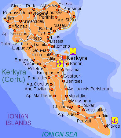 картинка карта Корфу