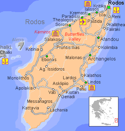карта Родоса